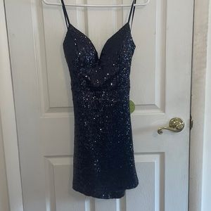 NWT blue sequin mini dress